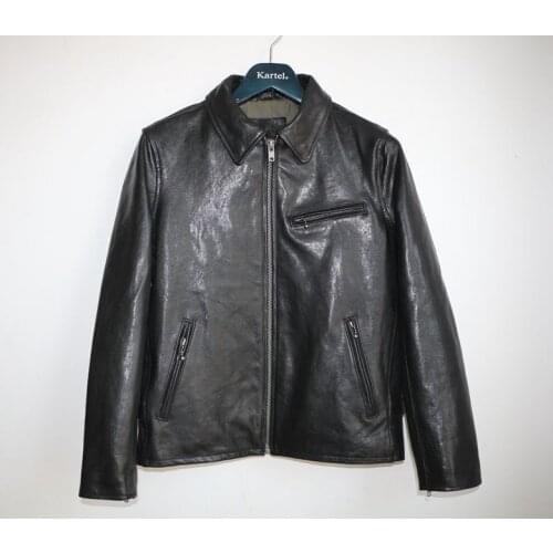 Free shipping,Brand mens 100% genuine leather Jackets,classic sheepskin jacket,biker style jacket.vegetable tanning
