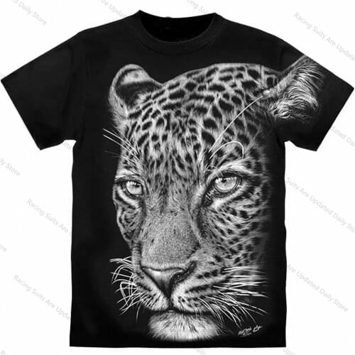 Mens Shirt 2021 3D Short-sleeved Leopard Leopard Animal T-shirt Harajuku Personality Fashion Breathable Creative Leisure Tees