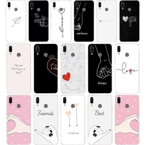 66AA Simple Line Art Abstract Love Heart Soft TPU Case Cover For Huawei Honor 8 8S 8X 8 Lite 9 9 Lite