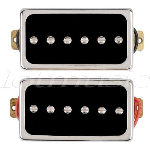 Kmise Single Coil Pickup for Electric Guitar Parts Accessories Bridge Neck Set Black with Chrome Gold Frame