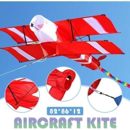 New High Quality 3D Single Line Red White Kites Outdoor Fun Sports Beach Kite with Red Tail NEW Easy to Fly Large kite plane#1