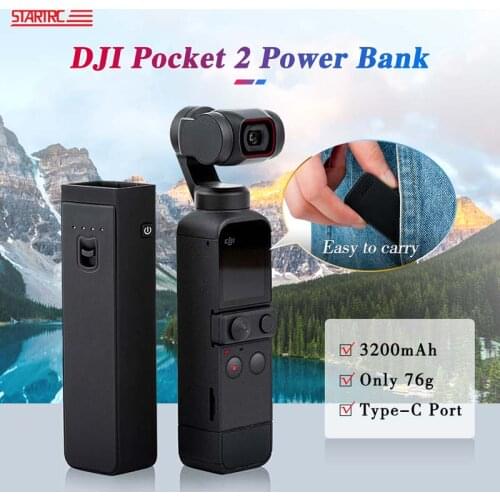 Pocket 2 Portable Power Bank Outdoor Battery Charger Hub 1/4 Screw Hole 3200mAh For DJI OSMO Pocket 2 Camera Hand Grips