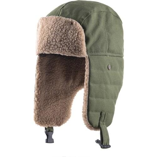 H3556 Men Bomber Hat Women Winter Warm Thick Ear Protection Cotton Cap Male Korean Biking Windproof Fashion Simple Cotton Hats