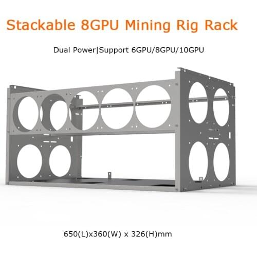 Stackable Open Air 8 GPU Mining Rig Frame Miner Case Stacking Type For ETH/ETC/ ZCash Bitcoin Unassembled Ethereum