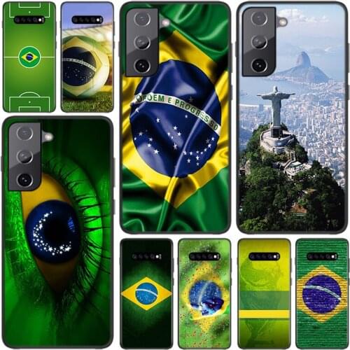 Silicone Cover Brazil Brazilian Flag For Samsung Galaxy S21 S20 FE Ultra S10 S10e Lite S9 S8 S7 S6 Edge Plus Phone Case