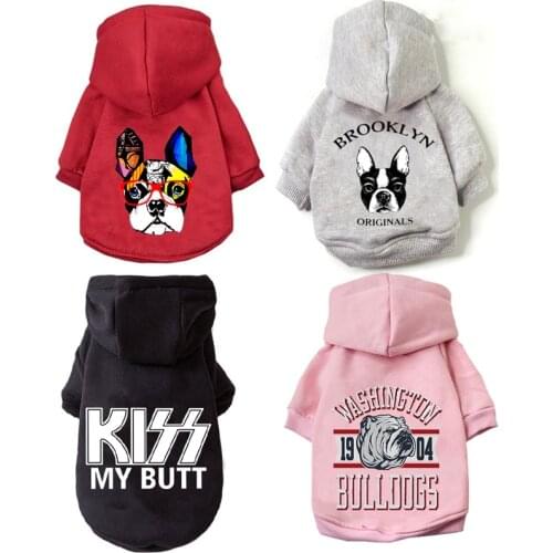 Warm Dog Hoodie Winter Pet Clothing For Dogs Cartoon Cotton Dog Clothes For Small Medium French Bulldog Ropa Perro Outdoor