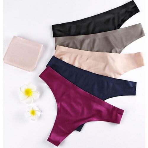 3pcs Seamless Thong Panties Sexy Briefs Solid Soft Thin Thongs Women Underwear Panties for Female Ladies Panty G String Lingerie