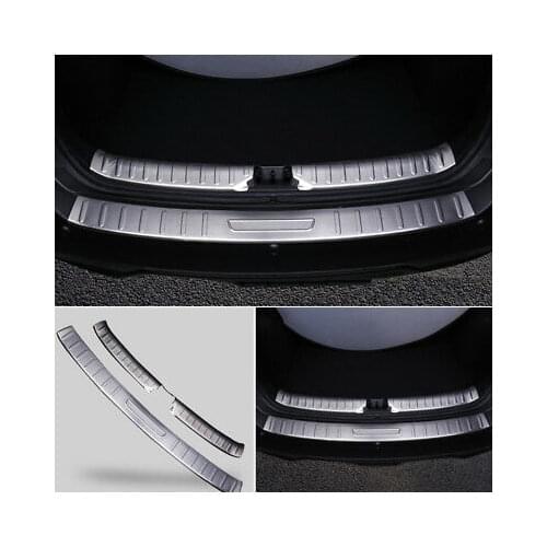 Outer + Inner Rear Bumper Protector Sill Plate Cover For Nissan Kicks 2016-2019