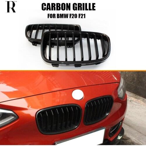 F20 Carbon Fiber Replaced Front Bumper Mesh Grill Grille for BMW F20 118i 120i 128i 135i 2012 2013 2014 Auto Racing Car Styling
