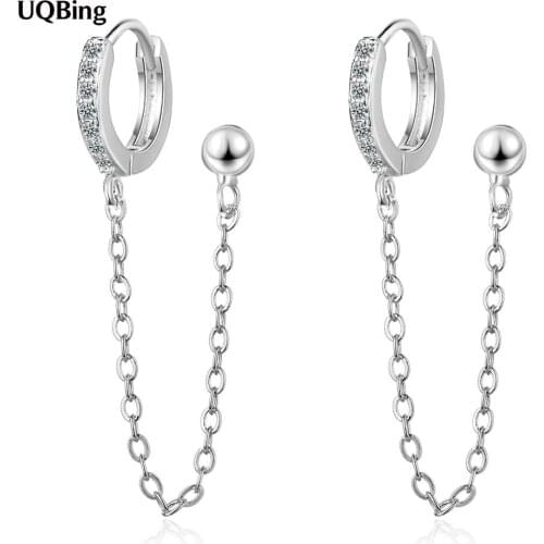 Solid 925 Sterling Silver CZ Zircon Single Round Circle Crystal Clip Earring For Women Birthday Gifts Jewelry