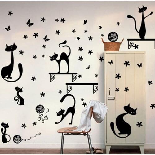 Черные наклейки на стену ZPLISHE China At AliExpress