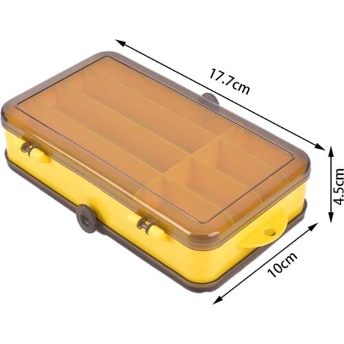 1PC 17.7x10x4.5cm Double Sided Fishing Tackle Box Compartments Lure Hook Storage Box