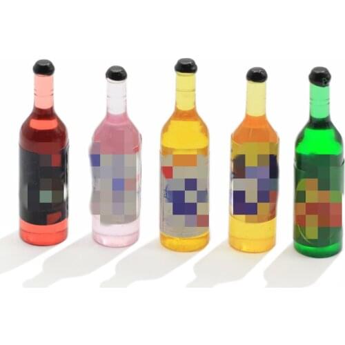 3D Beer Bottle Resin Charms Resin Cabochons For Earring Keychain Necklace Pendant Jewlery Findings Phone Charm