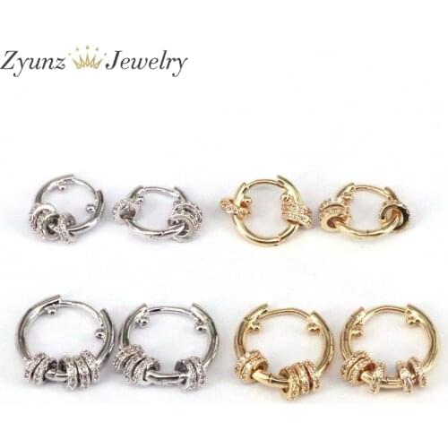 5 Pairs, Trendy Jewelry Gold / Silver Color Round Floating Hoop Earrings for Women Charm Earrings Wedding Party Gifts