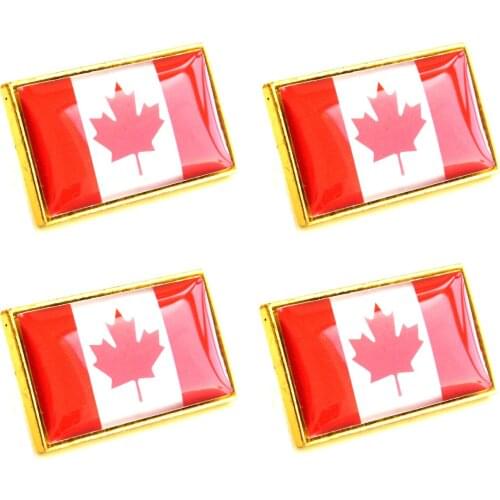 Wholesale 5pcs Canada Rectangle national flag Pin Badge country Lapei Pin 2.5CM X 1.6CM