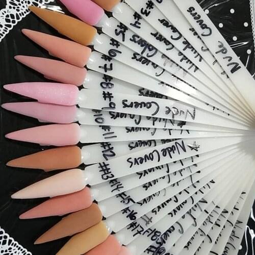 50pcs False Nail Tips Pop Sticks Polish Palette Nail Art Practice Fan Color Sticker Display