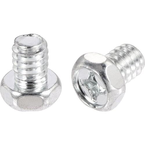 Uxcell 1/4"-20 x 5/16" Hex Head Cap Screw Bolts Phillips Screws Silver Tone for Double Bed Furniture TV Rack 30pcs