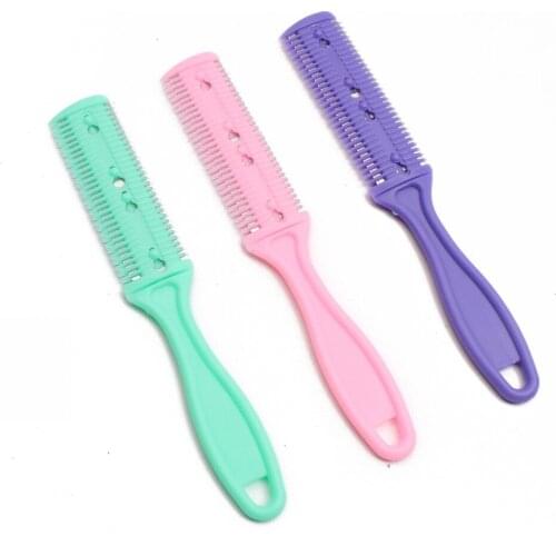 12Pcs 17.8cm 6101 Makeup Brushes hair brush Hair Razor Comb Scissors Hairdressing Trimmers Hair Shaving Blades Cutting Thinning