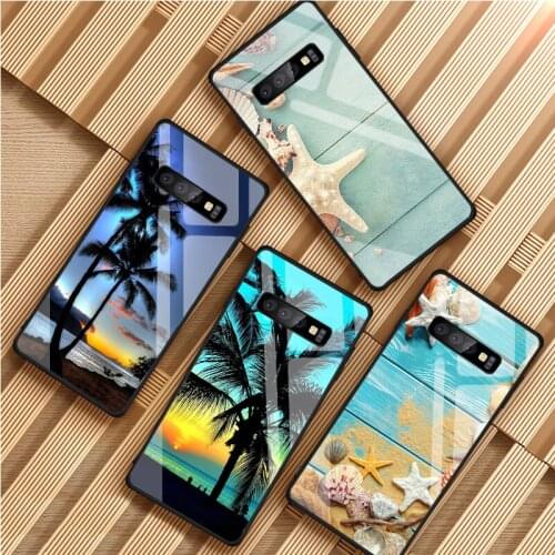 Beach Starfish Tempered Glass Phone Case For Samsung Galaxy S8 S9 S10 S20 PLUS J8 J6 J4 2018 NOTE 8 9 10
