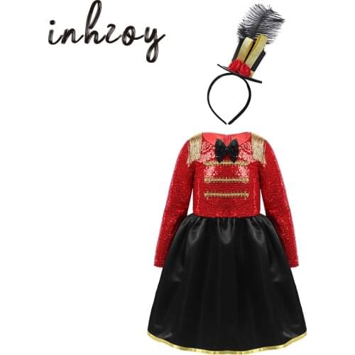 Kids Girl 2020 Fairy Noble Royal Vintage Princess Halloween Cosplay Clothes Party Circus Ringmaster Costume Dress Up Hat Outfits