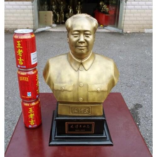 Home OFFICE TOP Decor -39cm # CHINA GREAT leader Mao Zedong Chairman Mao statue sculpture Decoration bronze decorative- M SIZE