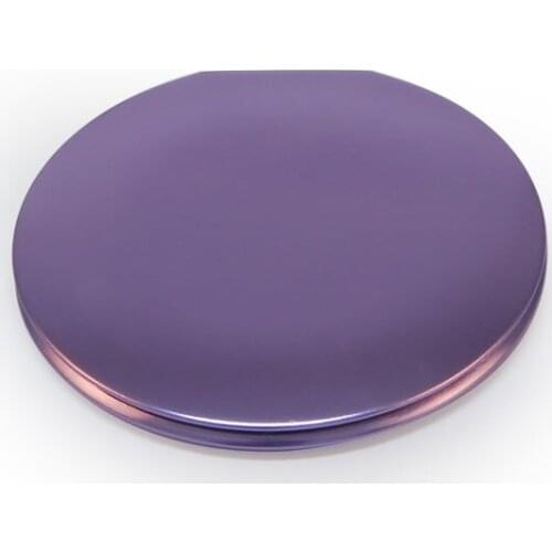 Purple Color Customized Brand Logo Round Portable Magnet Open Switch Pocket Make Up Mirror