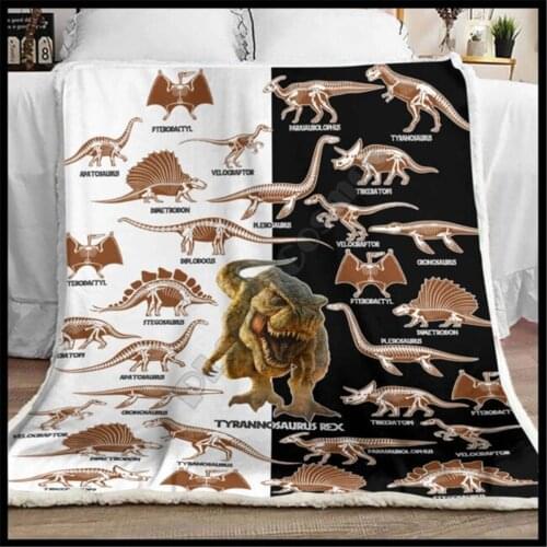 Love Dinosaur Blanket printed fleece blanket Beds Hiking Picnic Thick Quilt Fashionable Bedspread Sherpa Throw Blanket 04