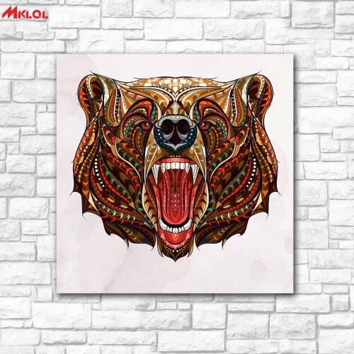 Bear head animal Oil Painting Wall Art Picture Paiting Canvas Paints Home Decor Abstract Print Painting Modern Wall Decor color
