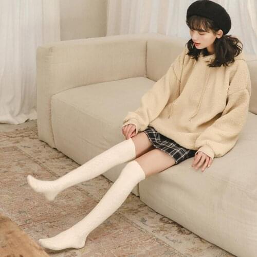 Caramell 1Pair Kawaii Stocking Women Socks Sweet Girls Long Socks Sweater Warm Knee High Socks Cute Soft Cozy Over Knee Socks