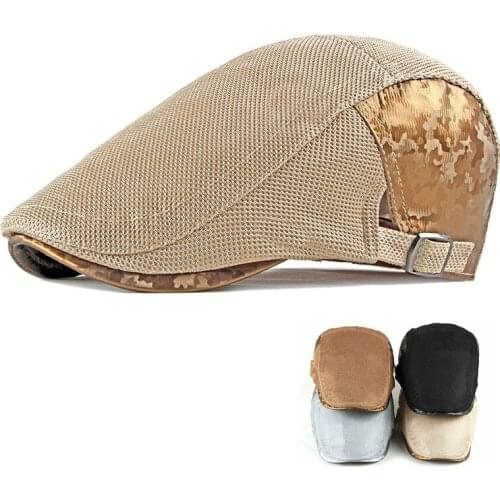 Idopy Men`s Newsboy Caps Mesh Sun Protect Breathable Ivy Irish Flat Hats For Women Unisex Soft Beret Cap