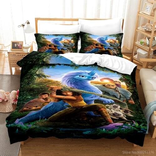 Raya and The Last Dragon Duvet Cover Set Twin Full Queen King Size Bedding Set Soft Quilt Cover with Pillowcase Set Home Textile