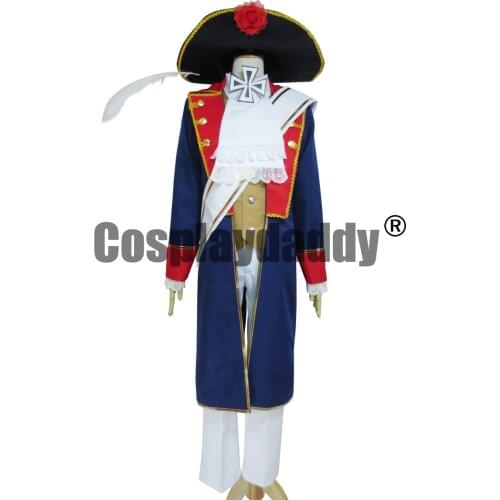 Axis Powers Hetalia Prussia Halloween Uniform Set With Hat Cosplay Costume