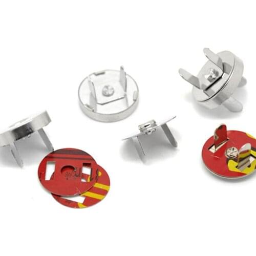 5 Sets Silver Tone Round Magnetic Purse Snaps Clasps Closure Buckles DIY Fastener For Handbag Making 18mm