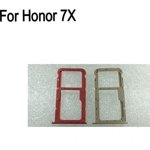 100% New Red SIM Card Tray For Huawei Honor 7X SD Card Tray SIM Card Holder SIM Card Drawer For Huawei Honor 7 X Parts honor7x