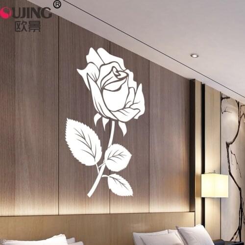 New Flowers Rose Shape Wall Sticker Home Decor Bedroom Living Room Furniture Wall Decal Self-adhesive Removable Carved Art Mural