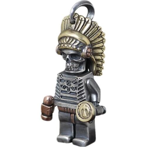 BOCAI New solid S925 pure silver copper combined craft Man pendant punk style fashionable three-dimensional skull pendant