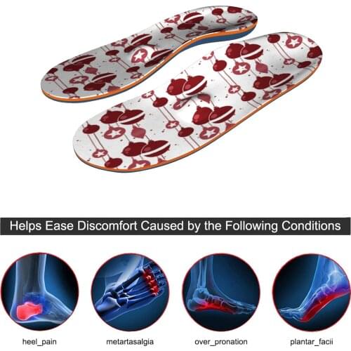 Purple Stars Flat Plantar Fasciitis Feet High Arch Support Orthotic Inserts Orthopedic Shoe For Women and Men Foot Pain relief