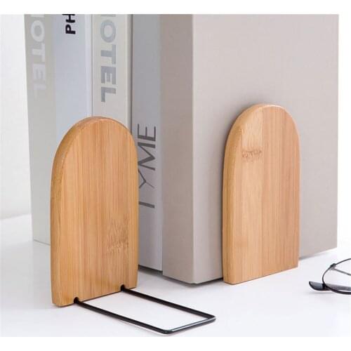 Wood Book Desktop Bookends Stand Anti-skid Bookends Book Ends Shelf Holder Organizer Bookracke Stand Holder Shelf Bookrack