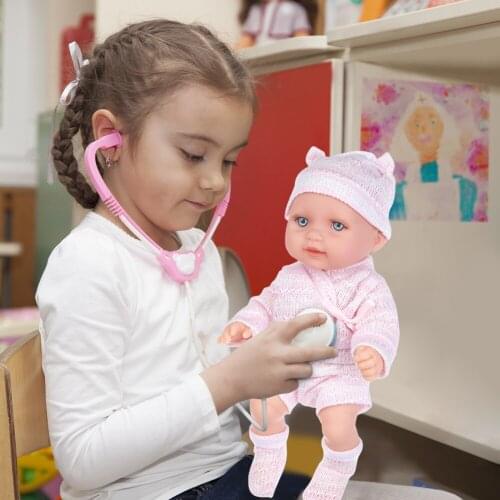 Reborn Baby Doll Vinyl with Hat Lifelike Children Play House Game Toys