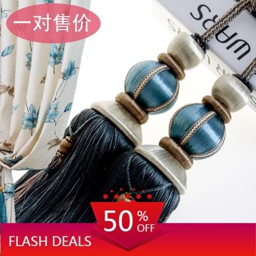 Luxury Curtain Structured Curtain Strap Hanging Ball Tassel Handmade Pendant Tassel planets living room decoration