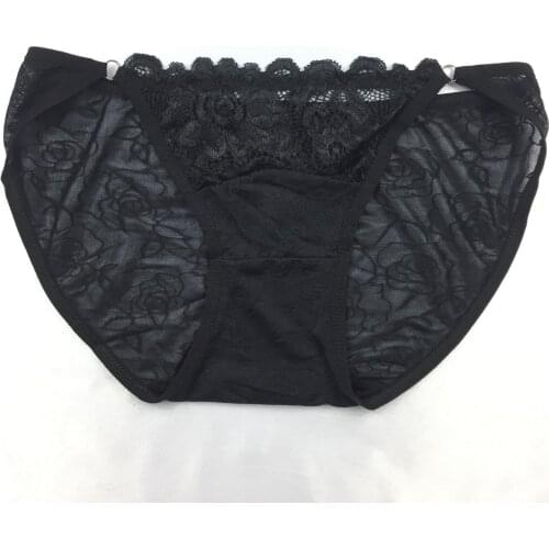 Sexy lady lace underwear tempts low waist water dissolve jacquard briefs transparent carry buttock briefs 6735