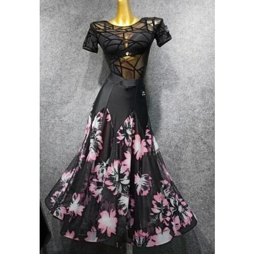 Modern dance dress adult woman new dance dress big swing fish bone lace performance suit T016B