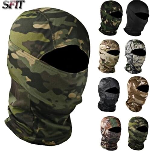 Tactical Camouflage Balaclava Full Face Mask CS Wargame Army Hunting Cycling Sports Helmet Liner Cap Military Multicam CP Scarf