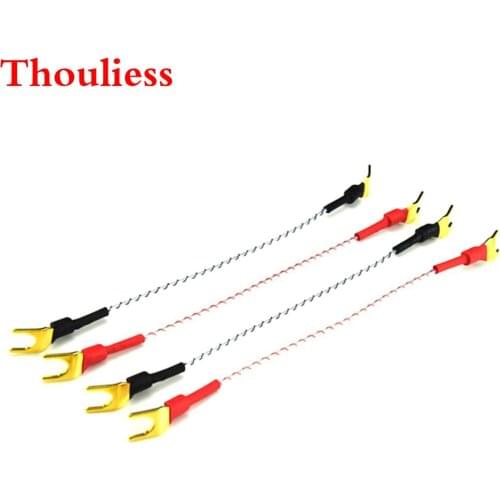 Thouliess DIY 4Pcs Nordost Odin Valhalla Top-rated 7N copper + pure Silver HIFI Speaker Terminal Jumper Cables 20cm