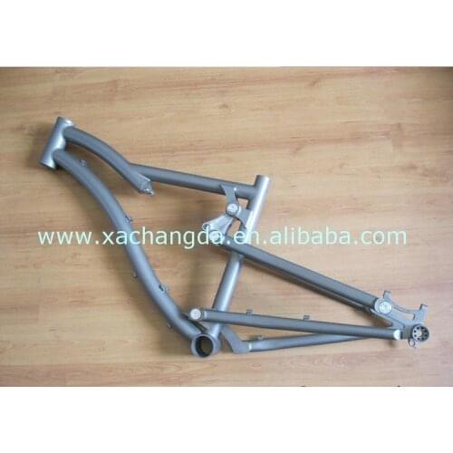 Titanium Full Suspension Bicycle Frameset with Sandblasting finished New design Ti Suspension Moutain Bike Frame China
