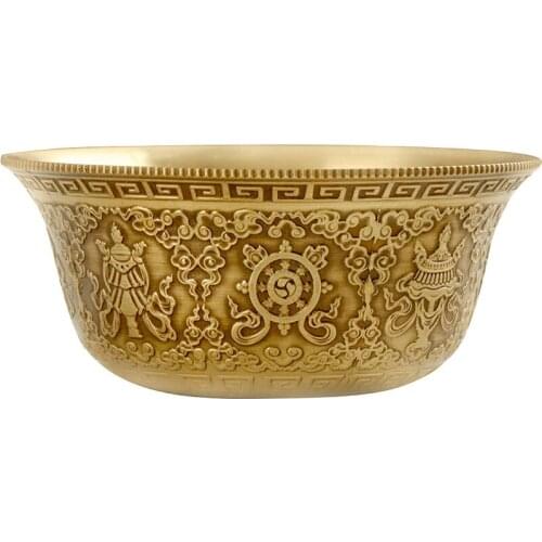 Eight Auspicious Seven Water Supply Bowls, Holy Cups, Tibetan Buddhist Utensils, Ancient Color 7cm1