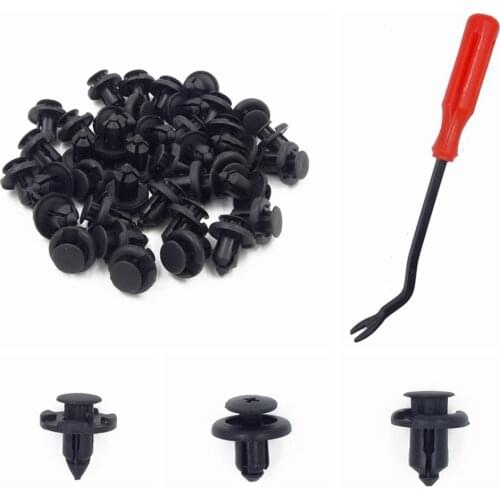 100PCS 3 Kinds Plastic Fender Clips Body Rivets Clip Car Door Clip Panel Audio Video Dashboard Dismantle Kits Installer Pry Tool