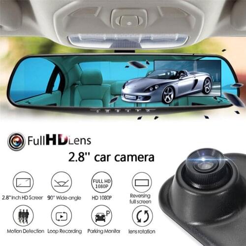 1080P HD Car DVR Rearview Mirror Dash Cam Camera Video Recorder Motion Detection Auto Loop Recording Car Camera