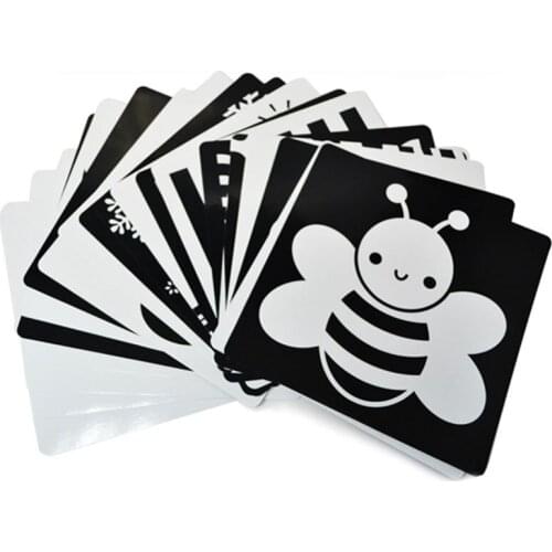 21x21cm Books Black and White Cards for Preschool Educational Baby Kids Double-sided Visual Training card animal Libros Livros