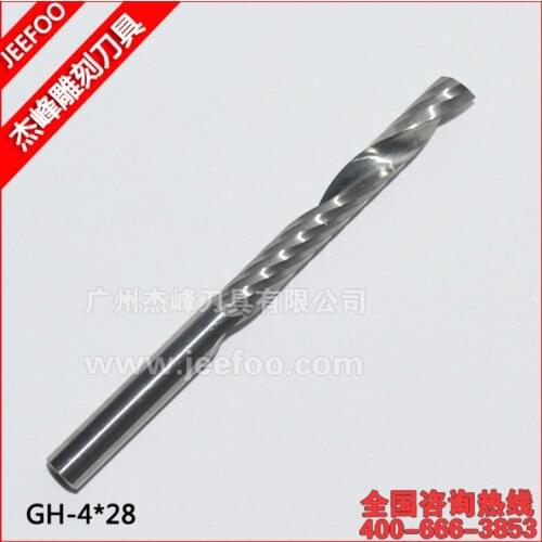 4*28mm 4mm Single Flute Carbide Spiral End Mill Cutter CNC Router Bits 10pcs/lot